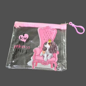 Cute Princess Puppy Clear Zippered Small Bag